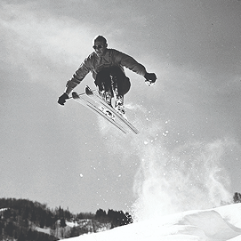 Man skiing